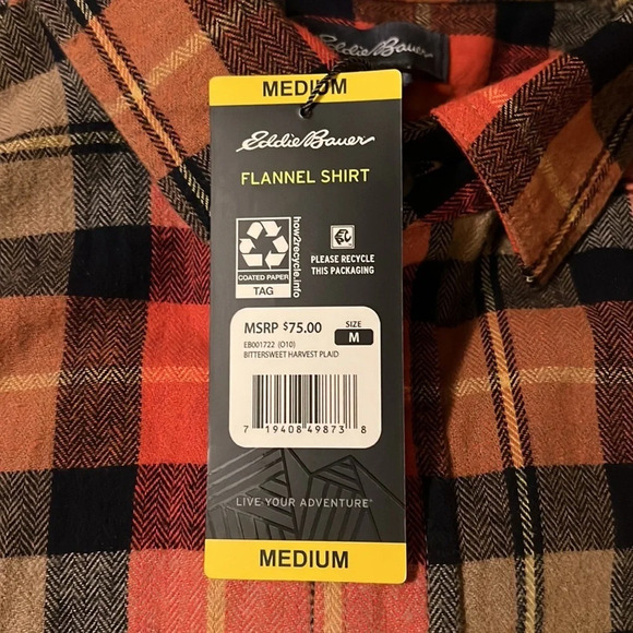 Mens Eddie Bauer Flannel Shirt - Picture 5 of 6